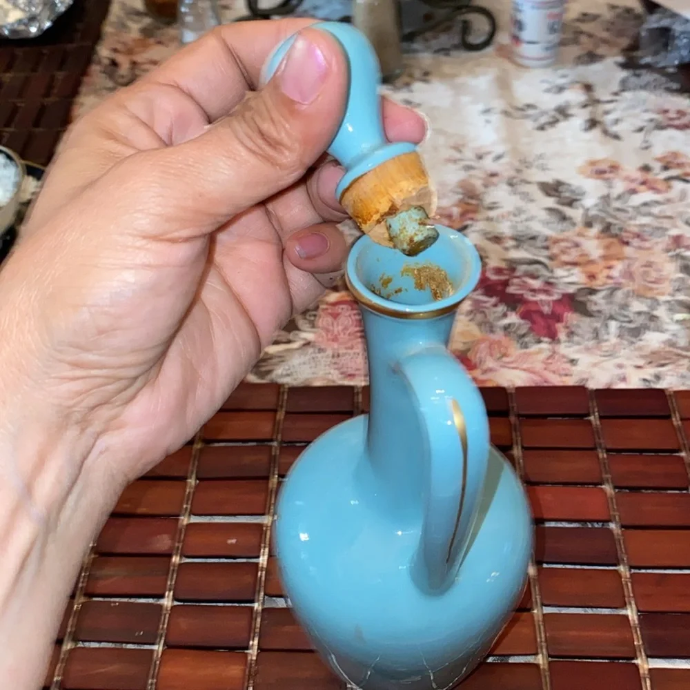 Vintage Porcelain Vase Gold Wheat Motif Made in USA - Picture 4 of 5